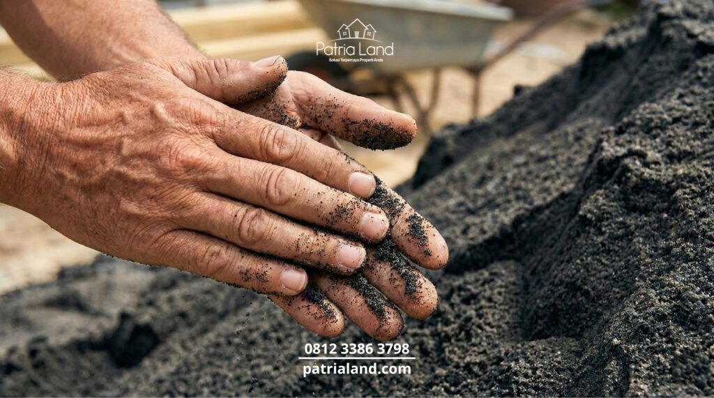 Ciri pasir pasang yang bagus dan besi beton standar SNI yang digunakan Patrialand.