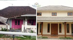 Perbandingan sebelum dan sesudah renovasi rumah tua di Blitar menjadi modern oleh Patrialand