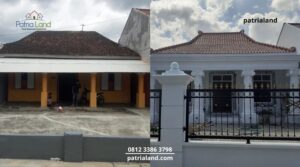 Transformasi renovasi rumah lama jadi rumah baru dengan fasad klasik mewah bergaya Eropa.
