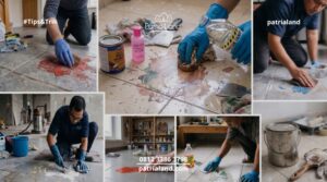 5 metode ampuh membersihkan noda cat kering di keramik menggunakan pelarut, bahan kimia rumah tangga, hingga abrasif.