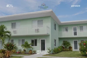 Inspirasi fasad rumah dengan cat warna Hijau Mint Peppermint.