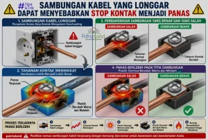 Sambungan kabel yang longgar menjadi penyebab utama stop kontak meleleh karena tahanan listrik.