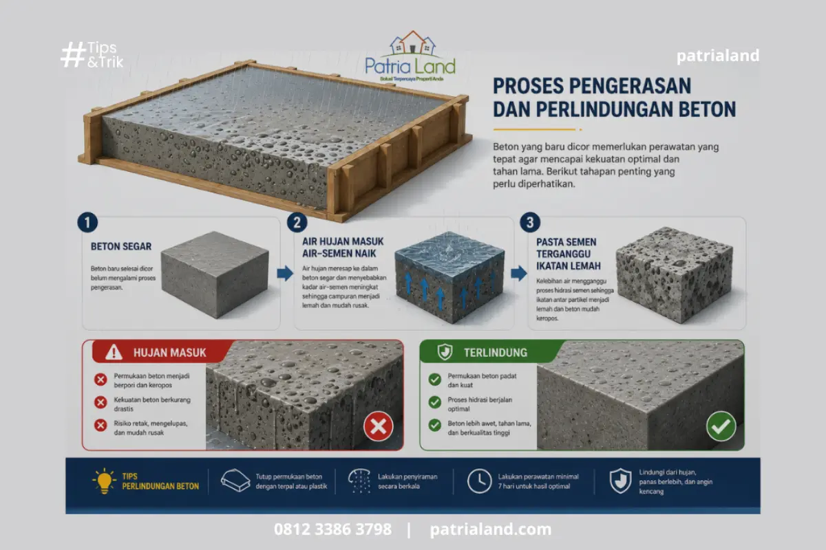 Bahaya Fatal Cor Beton Saat Hujan: Penyebab Keropos dan Cara Mencegahnya