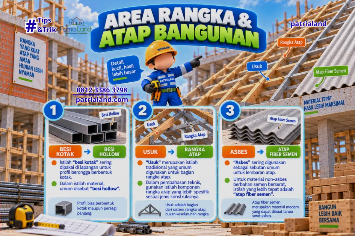 Mengenal istilah konstruksi usuk yang dalam bahasa resmi disebut sebagai rangka atap baja ringan.
