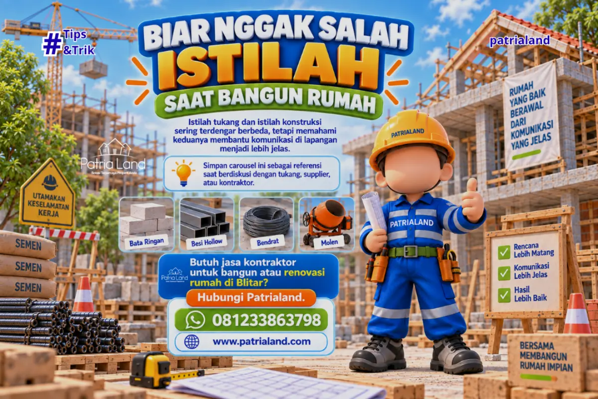 Perbedaan istilah material bangunan antara bahasa tukang hebel dengan bahasa resmi bata ringan.