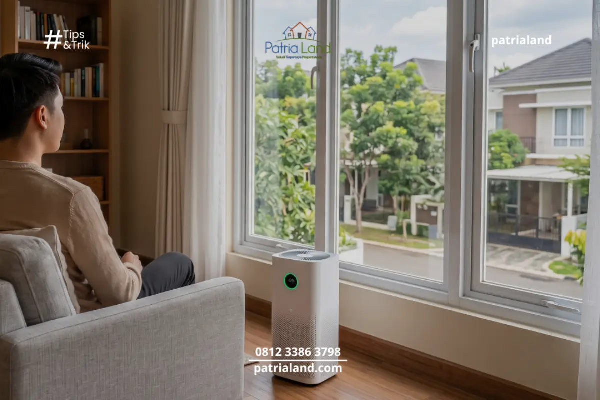 Menutup pintu dan jendela rapat serta menggunakan air purifier dengan filter HEPA untuk menjaga kualitas udara di dalam rumah.